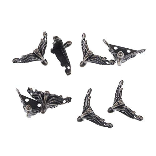 10 PCS Antique Bronze Jewelry Gift Box Wood Case Decorative Feet Leg Corner Protector - Crash Pads by PMC TechLife | Online Shopping South Africa | PMC TechLife | Buy Now Pay Later Mobicred
