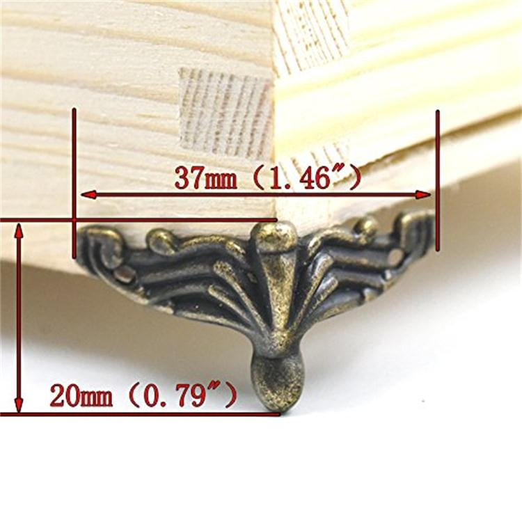10 PCS Antique Bronze Jewelry Gift Box Wood Case Decorative Feet Leg Corner Protector - Crash Pads by PMC TechLife | Online Shopping South Africa | PMC TechLife | Buy Now Pay Later Mobicred
