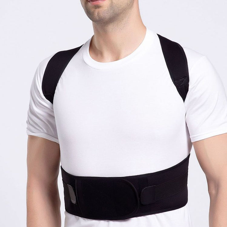 Male Female Adjustable Magnetic Posture Corrector Corset Back Men Brace Back Shoulder Belt Lumbar Support Straight, Size:S (Black) - Corrector by PMC Jewellery | Online Shopping South Africa | PMC Jewellery