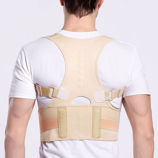 Male Female Adjustable Magnetic Posture Corrector Corset Back Men Brace Back Shoulder Belt Lumbar Support Straight, Size:M (Skin Color) - Corrector by PMC Jewellery | Online Shopping South Africa | PMC Jewellery