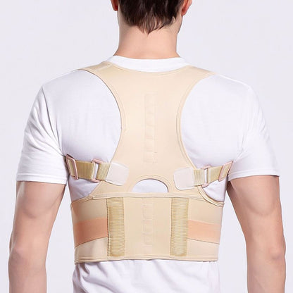 Male Female Adjustable Magnetic Posture Corrector Corset Back Men Brace Back Shoulder Belt Lumbar Support Straight, Size:XXL (Skin Color) - Corrector by PMC Jewellery | Online Shopping South Africa | PMC Jewellery