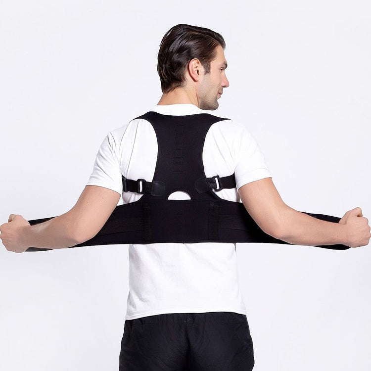 Male Female Adjustable Magnetic Posture Corrector Corset Back Men Brace Back Shoulder Belt Lumbar Support Straight, Size:XXXL (Black) - Corrector by PMC Jewellery | Online Shopping South Africa | PMC Jewellery