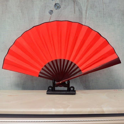8 inch Pure Color Blank Silk Cloth Folding Fan Chinese Style Calligraphy Painting Fan(Red) - Hand Fans by PMC Jewellery | Online Shopping South Africa | PMC Jewellery