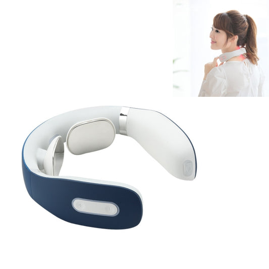 Neck Protector Intelligent Wireless Meridian Electric Physiotherapy Pulse Shoulder and Neck Massager, Style:English Voice Broadcast(Classic Blue) - Massage & Relaxation by PMC Jewellery | Online Shopping South Africa | PMC Jewellery