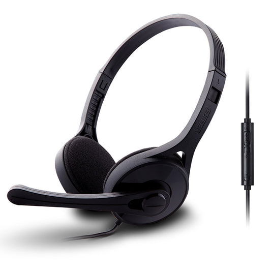 Edifier K550 3.5mm Plug Wired Wire Control Stereo Computer Game Headset with Microphone, Cable Length: 2m(Elegant Black) - Multimedia Headset by Edifier | Online Shopping South Africa | PMC Jewellery