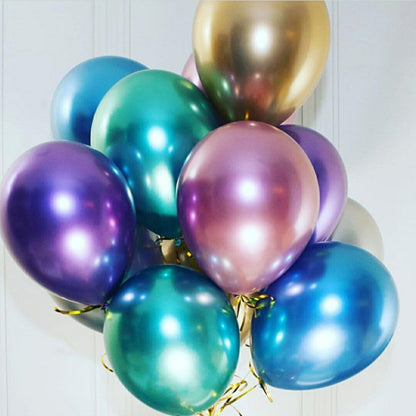 50 PCS 12inch Glossy Metal Pearl Latex Balloons Metallic Color Inflatable Air Ball Birthday Party Decor(Purple) - Balloons by PMC Jewellery | Online Shopping South Africa | PMC Jewellery