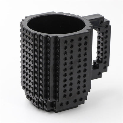 Building Blocks Design Creative Milk Mug Coffee Cup Build-on Brick Drinking Water Holder, Value:301-400ml(Black) - Drinking Tools by PMC Jewellery | Online Shopping South Africa | PMC Jewellery