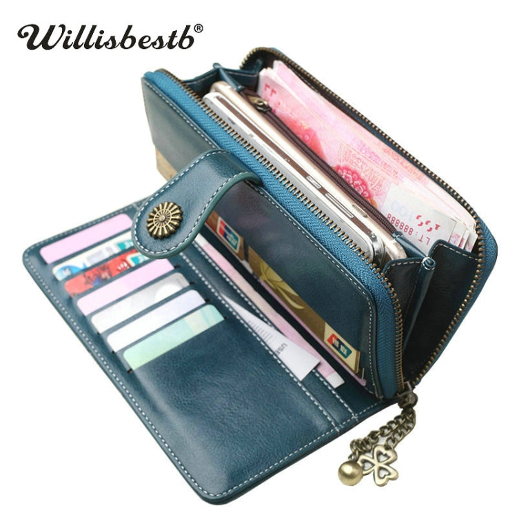 Vintage Button Phone Purses Women Wallets Female Purse Leather Brand Retro Ladies Long Zipper Woman Wallet Card Clutch(Long black) - Wallets by PMC TechLife | Online Shopping South Africa | PMC TechLife