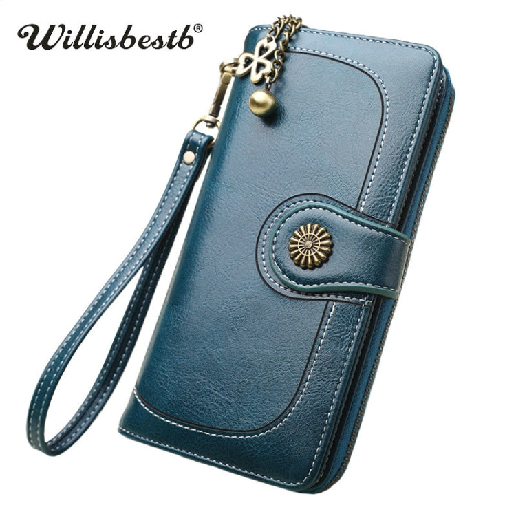 Vintage Button Phone Purses Women Wallets Female Purse Leather Brand Retro Ladies Long Zipper Woman Wallet Card Clutch(Long yellow) - Wallets by PMC Jewellery | Online Shopping South Africa | PMC Jewellery