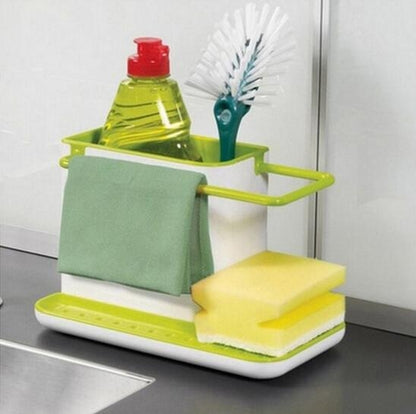 2 PCS Kitchen Sponge Organizer Stands Box Self Draining Sink Storage Rack(Green) - Shelf by PMC Jewellery | Online Shopping South Africa | PMC Jewellery