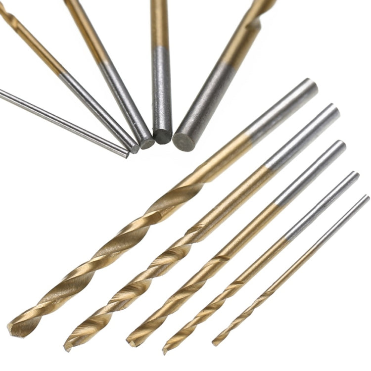 50 PCS/Set Titanium Coated Drill Bits High Speed Steel Drill Bit Set Power Drilling Tools - Drill & Drill Bits by PMC TechLife | Online Shopping South Africa | PMC TechLife