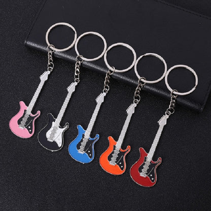 2 PCS Creative Guitar Keychain Metal Musical Instrument Pendant(Red) - Key Rings by PMC Jewellery | Online Shopping South Africa | PMC Jewellery