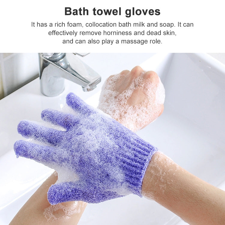 5 PCS Shower Bath Gloves Exfoliating Spa Massage Scrub Body Glove(Purple) - Bath Brushes & Sponges by PMC TechLife | Online Shopping South Africa | PMC TechLife