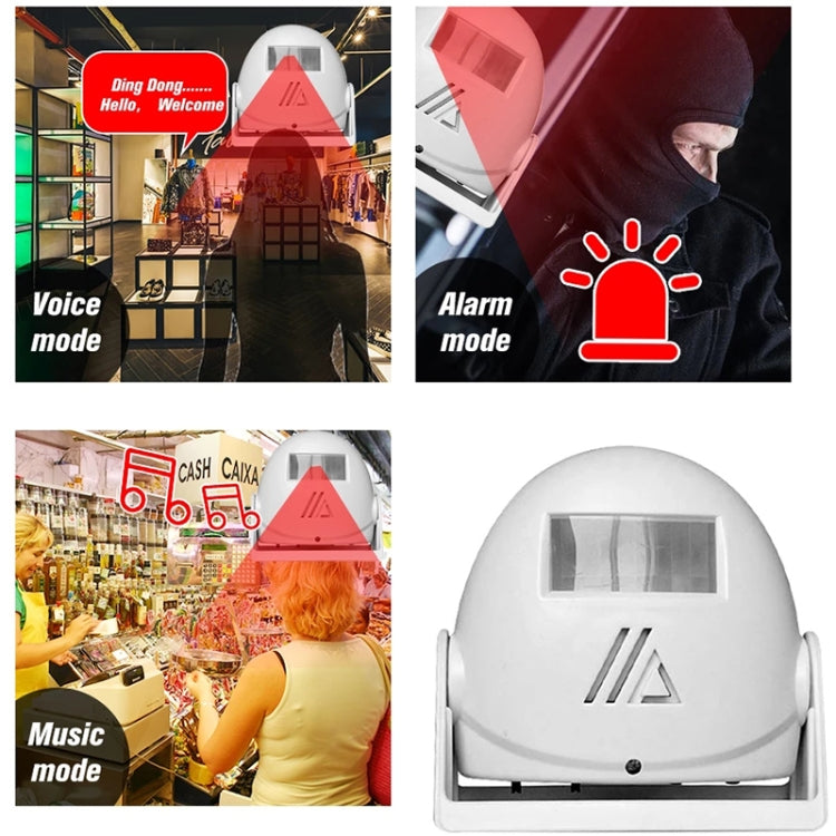 Wireless Intelligent Doorbell Infrared Motion Sensor Voice Prompter Warning Door Bell Alarm(White) - free shipping - PMC TechLife - Order now!