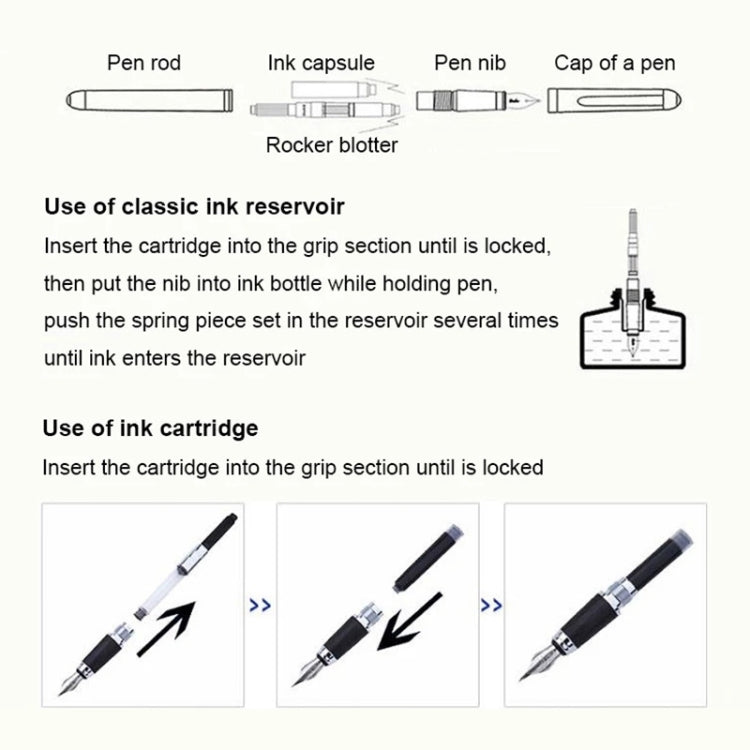 X750 Stationery Stainless Steel Fountain Pen Medium Nib Ink Pens School Oiifice Gift, Nib Size:1.1mm(Silver) - Fountain Pens by PMC Jewellery | Online Shopping South Africa | PMC Jewellery