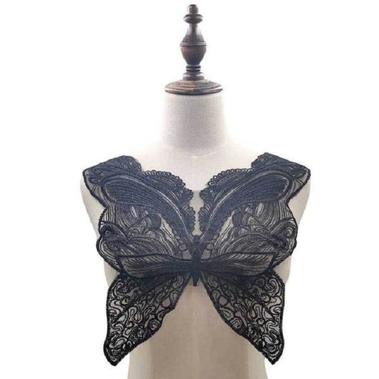 Butterfly Shape Embroidery Corsage Lace Collar DIY Clothing Accessories, Size: About 42 x 38cm(Black) - DIY Apparel Sewing by PMC Jewellery | Online Shopping South Africa | PMC Jewellery