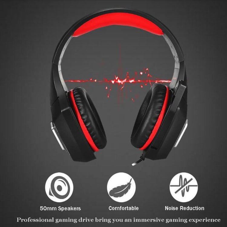 V1 3.5mm RGB Colorful Luminous Wire Control Gaming Headset, Cable Length: 2.2m(Black Red) - Headset & Headphone by PMC TechLife | Online Shopping South Africa | PMC TechLife