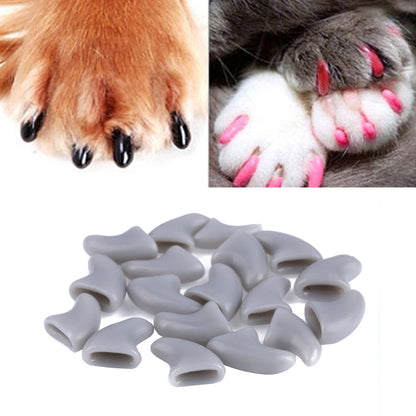 20 PCS Silicone Soft Cat Nail Caps / Cat Paw Claw / Pet Nail Protector/Cat Nail Cover, Size:L(Gray) - Pet Care by PMC Jewellery | Online Shopping South Africa | PMC Jewellery