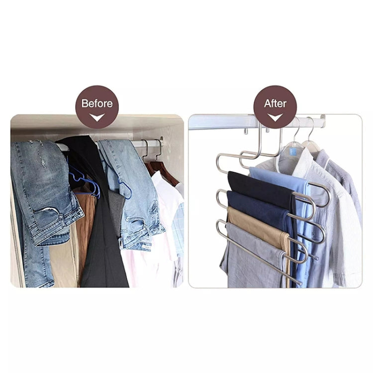 5 Layers S Shape Multi-Functional Clothes Hangers Pants Storage Hangers - Shelf & Hooks by PMC TechLife | Online Shopping South Africa | PMC TechLife