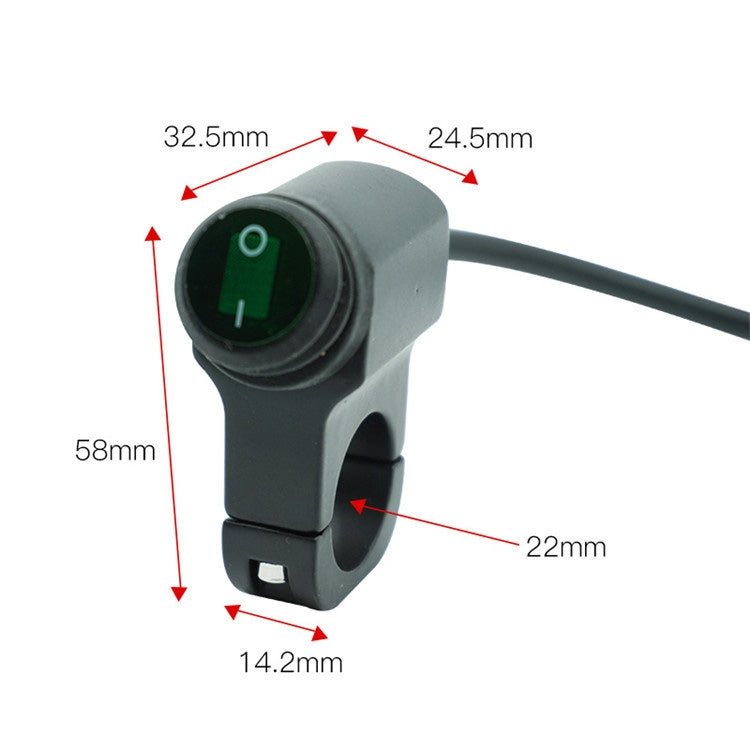 Motorcycle Aluminum Alloy Faucet LED Waterproof Switch Accessories Headlight Switch(Green Light Black) - free shipping - PMC TechLife - Order now!