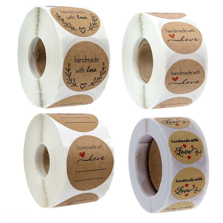 Kraft Paper Sealing Stickers Handmade Baking Labels Holiday Gift Packaging Decoration, Size: 2.5cm/1inch(B-05) - Sticker & Tags by PMC TechLife | Online Shopping South Africa | PMC TechLife