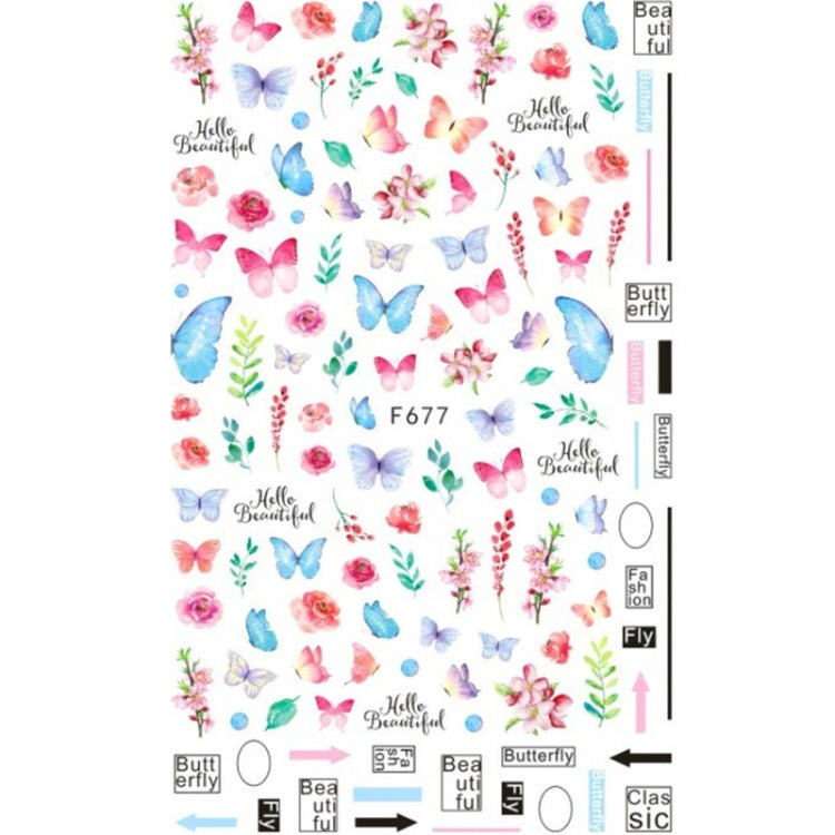 10pcs 3D Adhesive Butterfly Retro Rose Color Nail Art Sticker(F-677) - free shipping - PMC TechLife - Order now!