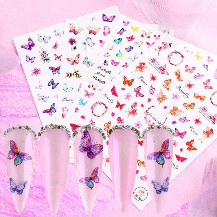10pcs 3D Adhesive Butterfly Retro Rose Color Nail Art Sticker(F-681) - free shipping - PMC TechLife - Order now!