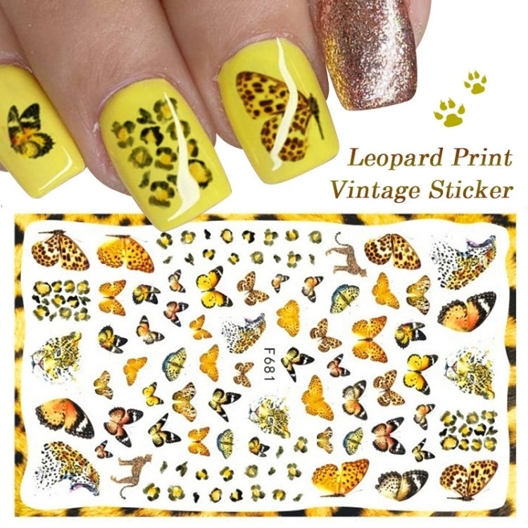 10pcs 3D Adhesive Butterfly Retro Rose Color Nail Art Sticker(F-666) - Nail Stickers by PMC Jewellery | Online Shopping South Africa | PMC Jewellery