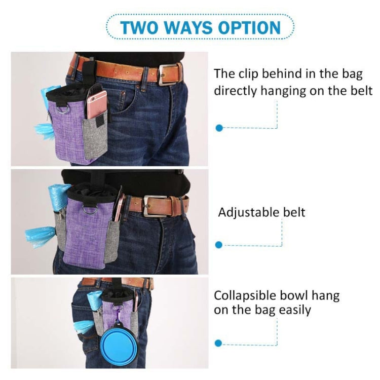 Pet Training Waist Bag With Belt Portable Outing Training Pet Snack Bag, Specification: Waist Bag+Folding Bowl - Pet Bags by PMC Jewellery | Online Shopping South Africa | PMC Jewellery