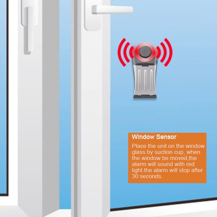 MSA-803 Window Vibration Alarm Door Stopper Flashing Light Burglar Alarm(White) - Door Window Alarm by PMC TechLife | Online Shopping South Africa | PMC TechLife