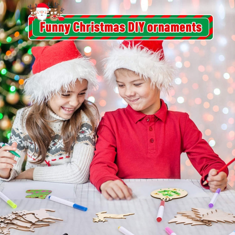 Christmas Creative DIY Decoration Gift Set  Handmade Wood Chip Pendant, Style:JM02031 - Christmas Ornaments by PMC TechLife | Online Shopping South Africa | PMC TechLife | Buy Now Pay Later Mobicred