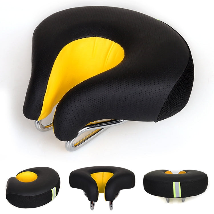 Noseless Bicycle Saddle Mountain Bike Thickened  Soft Cushion(Yellow) - Bicycle Saddle by PMC Jewellery | Online Shopping South Africa | PMC Jewellery | Buy Now Pay Later Mobicred