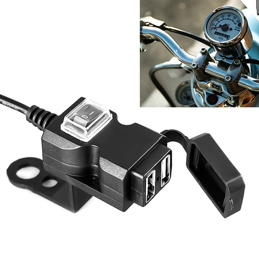 Dual USB Port 12V Waterproof Motorbike Motorcycle Handlebar Charger 5V 1A/2.1A Adapter Power Supply Socket for Phone Mobile - Electrical System by PMC Jewellery | Online Shopping South Africa | PMC Jewellery