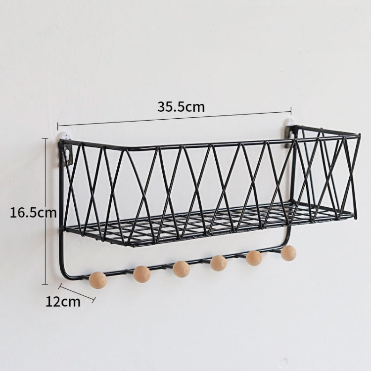 Wall Hook Rack Home Wall Decoration Creative Multifunctional Partition Wrought Iron Rack, Size:Large(Black) - Shelf & Hooks by PMC Jewellery | Online Shopping South Africa | PMC Jewellery