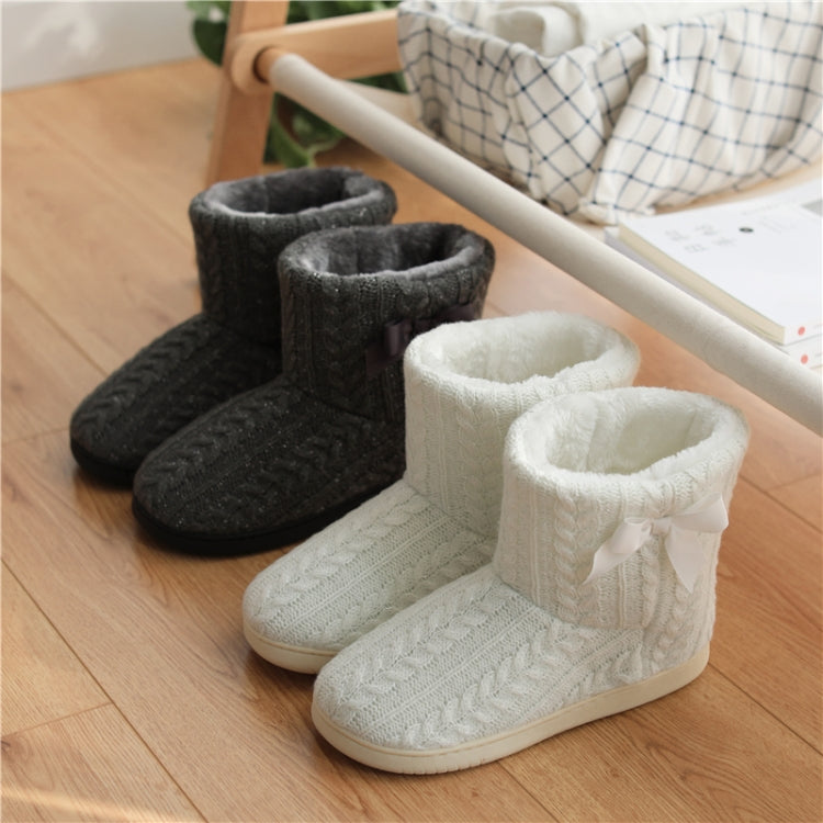 Winter Home Boots Thick-Soled Non-Slip Cotton Slippers, Size: 39-40(White) - Slippers by PMC Jewellery | Online Shopping South Africa | PMC Jewellery