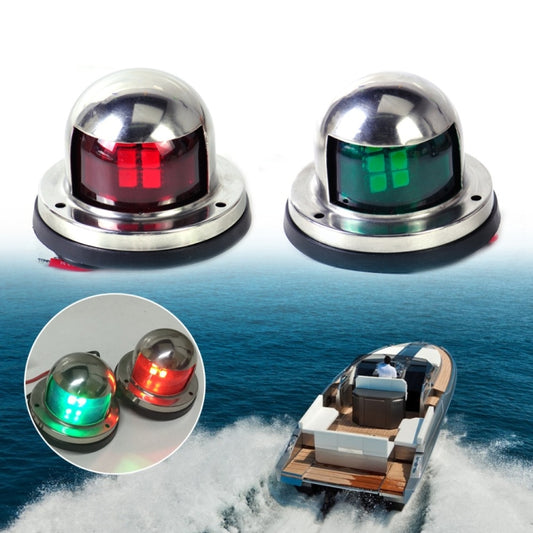 1 Pair Stainless Steel LED Navigation Light Red Green Sailing Signal Light for Marine Boat Yacht Warning Light, DC 12V - Underwater Lights by PMC Jewellery | Online Shopping South Africa | PMC Jewellery