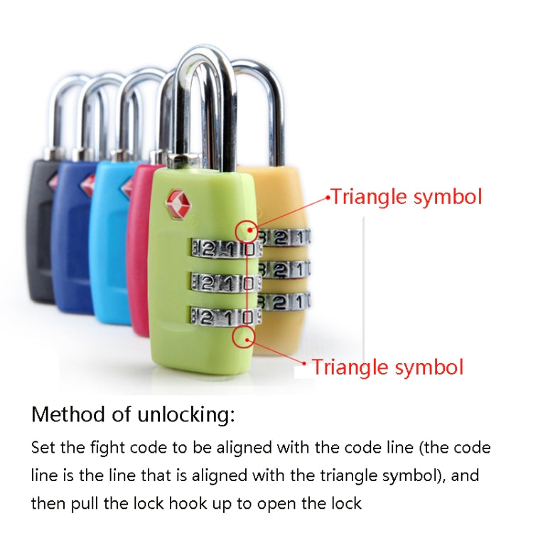 Customs Luggage Lock Overseas Travel Luggage Zipper Lock Plastic TSA Code Lock(Black) - Padlocks by PMC TechLife | Online Shopping South Africa | PMC TechLife | Buy Now Pay Later Mobicred