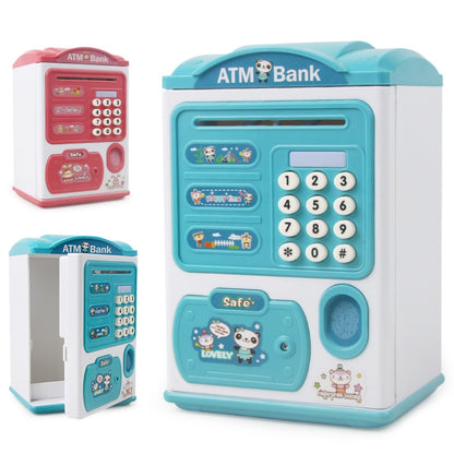 Simulation Password Fingerprint Sensor Unlocking Money Box Automatic Roll Money Safe ATM Piggy Bank(Pink) - Piggy Banks by PMC Jewellery | Online Shopping South Africa | PMC Jewellery