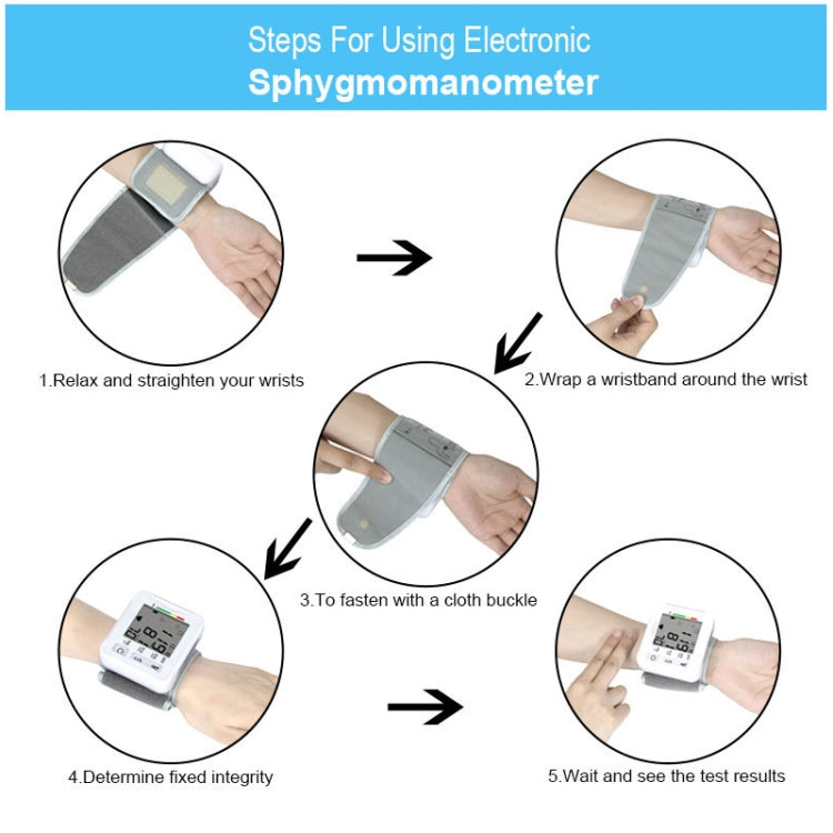 KWL-W01 Home Automatic Smart Wrist Electronic Sphygmomanometer, Style: English With Voice(White) - Sphygmomanometer by PMC TechLife | Online Shopping South Africa | PMC TechLife