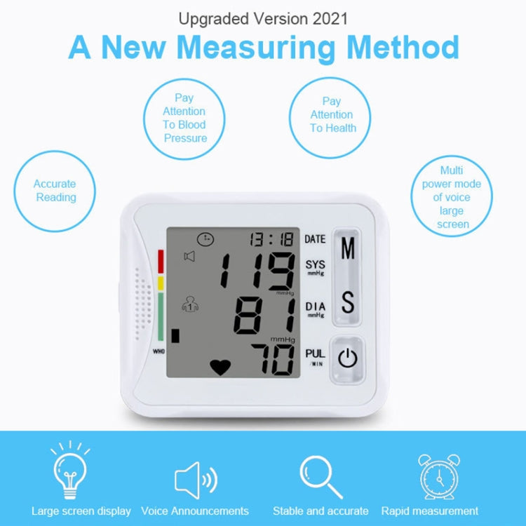 KWL-W01 Home Automatic Smart Wrist Electronic Sphygmomanometer, Style: English Without Voice(White) - Sphygmomanometer by PMC TechLife | Online Shopping South Africa | PMC TechLife