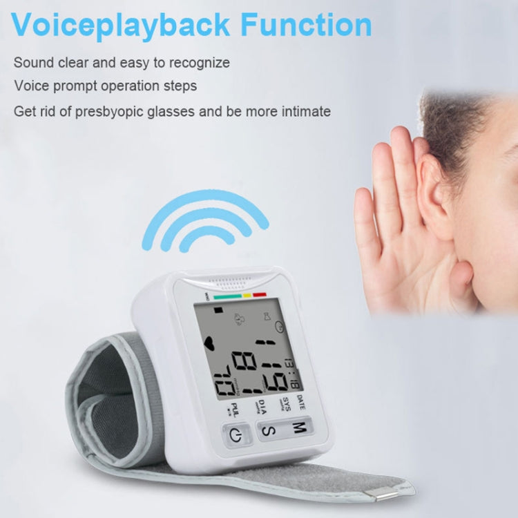 KWL-W01 Home Automatic Smart Wrist Electronic Sphygmomanometer, Style: English Without Voice(White) - Sphygmomanometer by PMC TechLife | Online Shopping South Africa | PMC TechLife