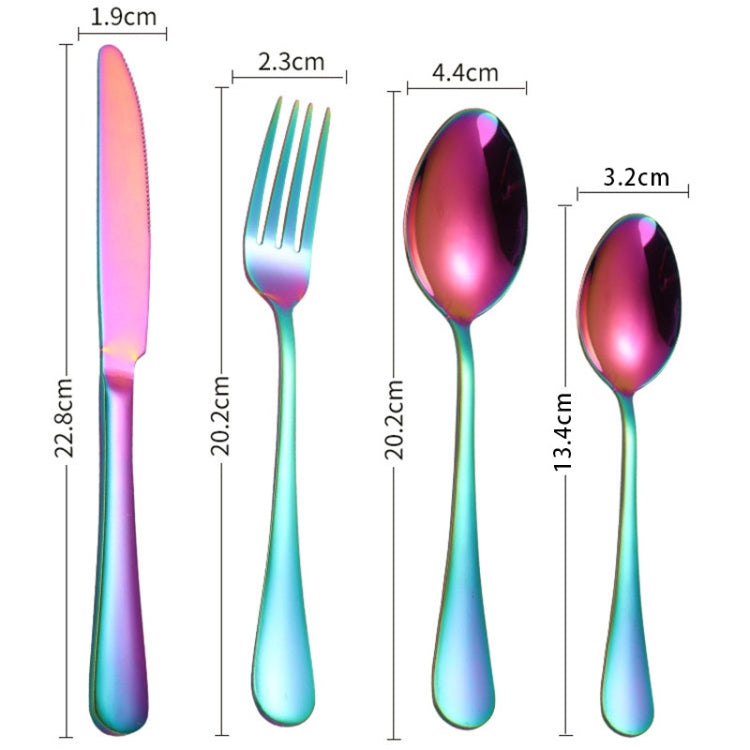 24 in 1 Stainless Steel Tableware Western Steak Cutlery Gift Set, Color: Black - free shipping - PMC TechLife - Order now!
