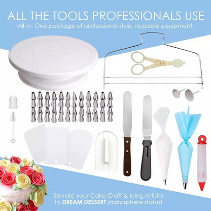 205 in 1 Cake Decorating Turntable Set Cake Decorating Mouth Baking Utensils - Food Molds by PMC Jewellery | Online Shopping South Africa | PMC Jewellery