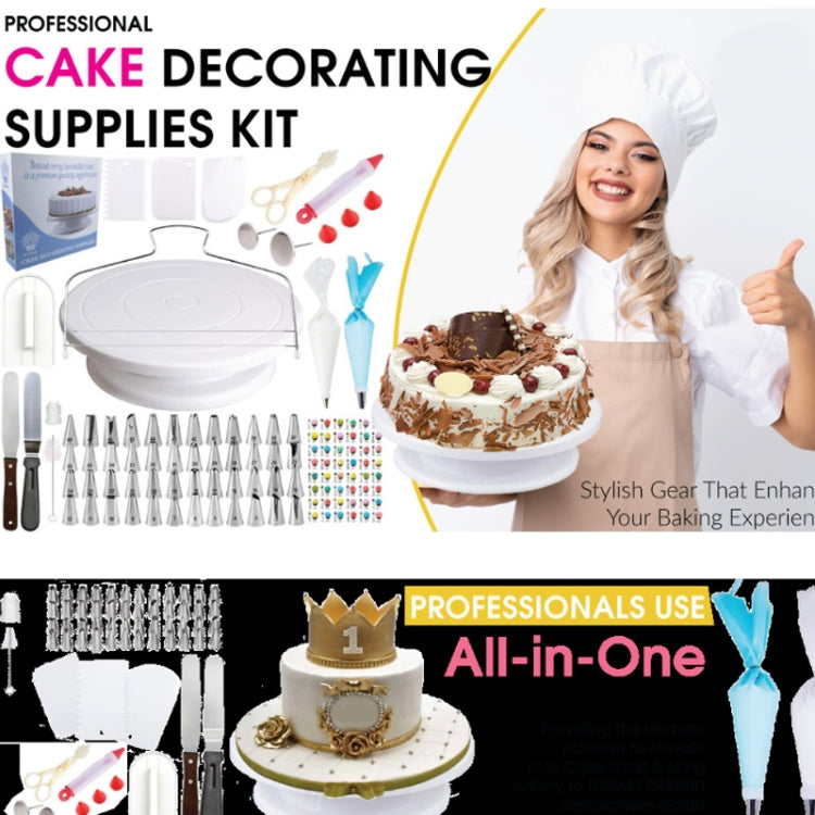 205 in 1 Cake Decorating Turntable Set Cake Decorating Mouth Baking Utensils - Food Molds by PMC Jewellery | Online Shopping South Africa | PMC Jewellery