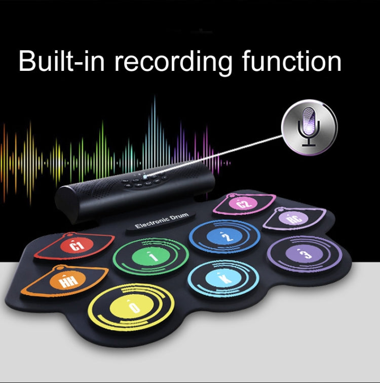 Hand-Rolled Drum Set Color Electronic Drum Lithium Battery Rechargeable Silicone Drum Set - Percussion Instruments by PMC TechLife | Online Shopping South Africa | PMC TechLife