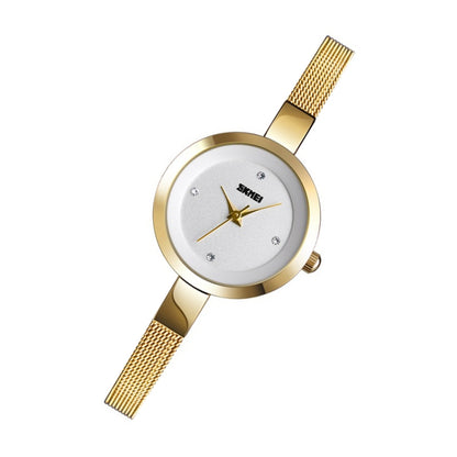 SKMEI 1390 Ladies Business Casual Watch Steel Band Lightweight Quartz Watch(Golden) - Metal Strap Watches by SKMEI | Online Shopping South Africa | PMC Jewellery | Buy Now Pay Later Mobicred