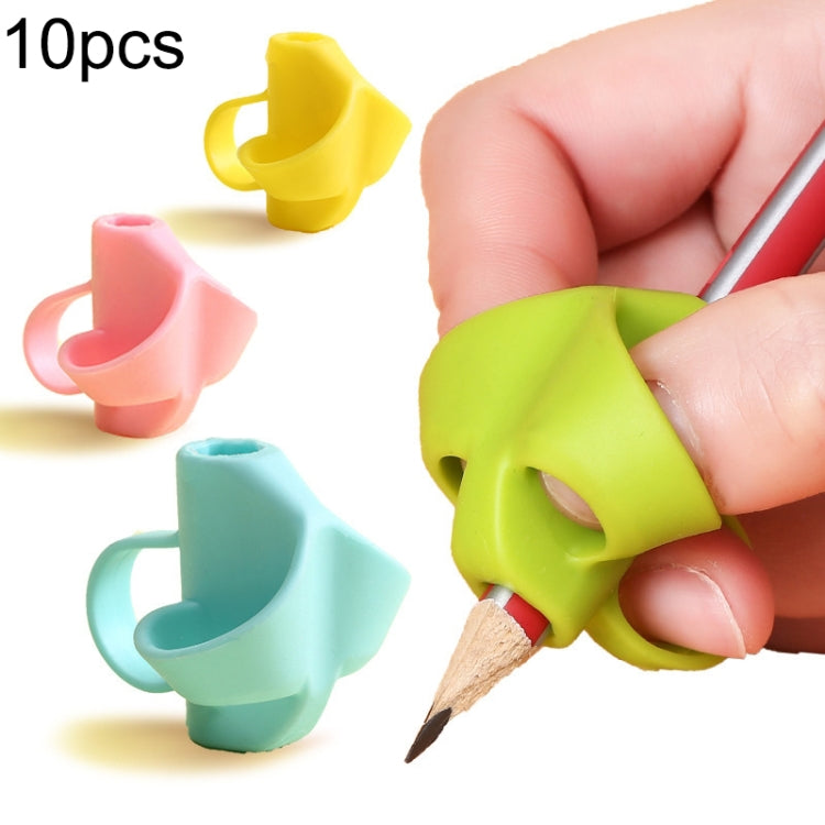 10pcs Children Calligraphy Posture Correction Grip Pen Tool Silicone Three-Finger Pencil Case, Random Colour Delivery - Corrector by PMC TechLife | Online Shopping South Africa | PMC TechLife