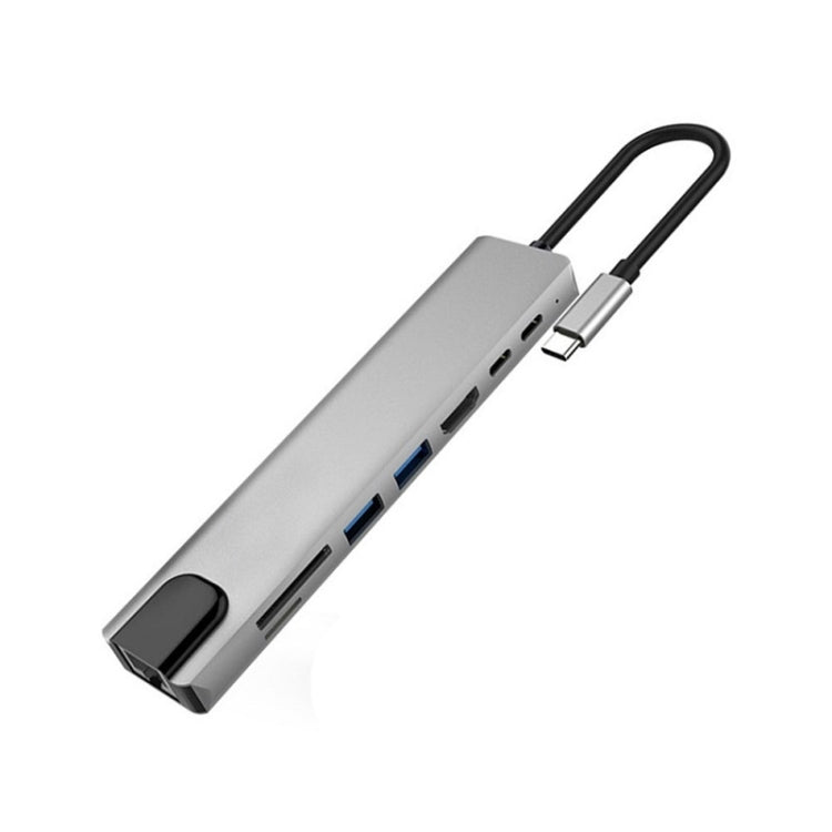 WC7367 8 in 1 87W Type-C to PD+USB3.0x2+SD+TF+HDMI+RJ45+Type-c Docking Station HUB - USB HUB by PMC TechLife | Online Shopping South Africa | PMC TechLife