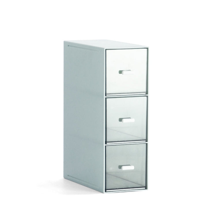 Desktop Drawer Storage Box Cosmetics Office Student Stationery Pen Dormitory Three Grid Desk Rack(Glacier Blue) - Storage Boxes by PMC TechLife | Online Shopping South Africa | PMC TechLife
