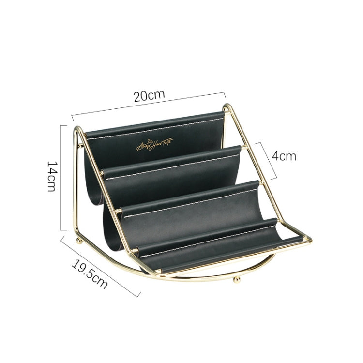 Desktop Racks Multi-Layer Wrought Iron Leather Storage Tray Keys Sundries Tablet Computers Watches Organize Creative Ornaments, Colour: Dark Green Small - free shipping - PMC TechLife - Order now!
